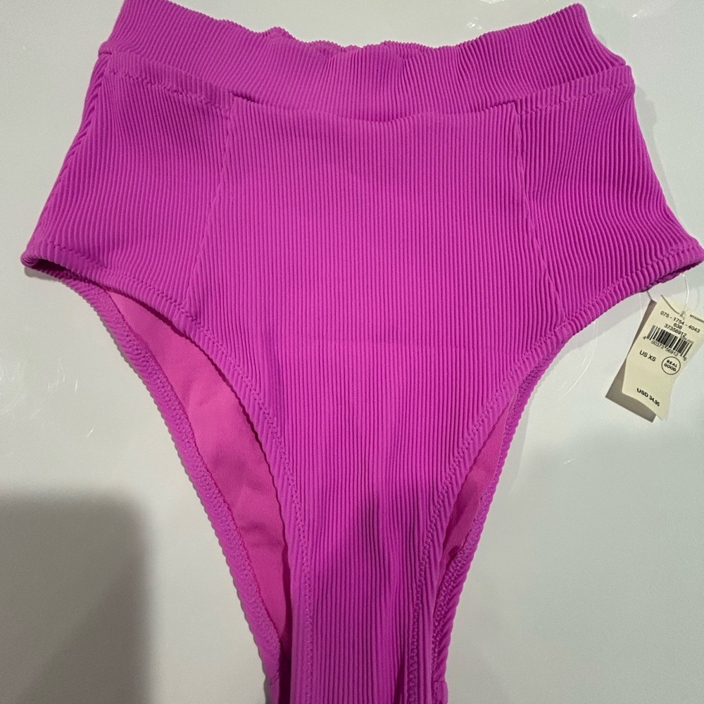 Vibrant Pink High-Waisted Bikini Bottom